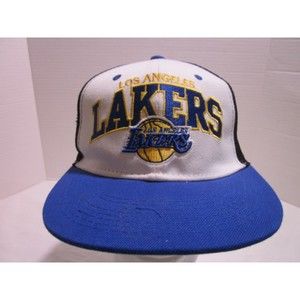 Mitchell Ness Hard Wood Classics Los Angeles Lakers Snap Back Mesh Trucker Cap